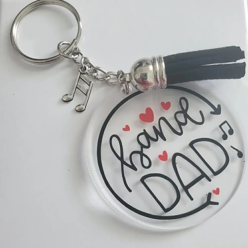 Band Mom Keychain, Band Dad Keychain, Music Note Keychain